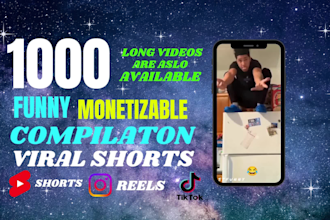 create 1000 funny compilation yt shorts or tiktok videos