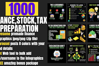 design finance,stock market,tax preparation infographics