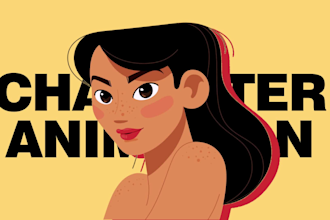 animate character mascot in lottie json svg web and app
