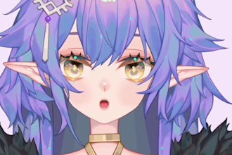 draw live2d model, 2d vtuber model, live2d rigging,  vtuber commission 4 stream