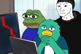 2d memecoin video, crypto meme video memecoin  animation, yeti meme style vide0