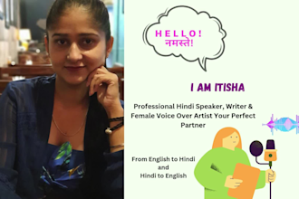 give female voice in english, hindi