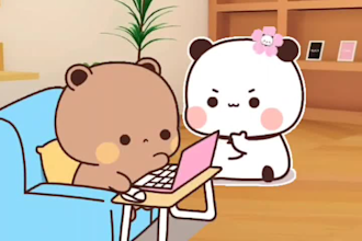 create cute animated bubu dudu videos for your loved ones