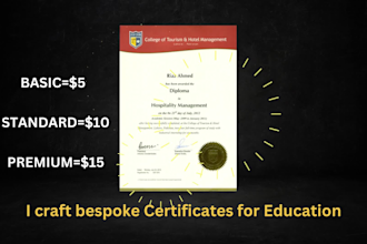 design certificate degree and diploma with a custom seal