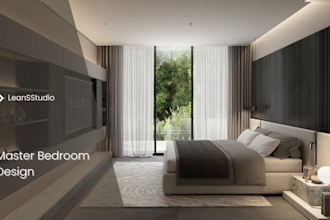 design a modern luxury master bedroom interior
