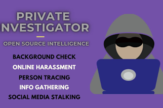 be your private investigator for info gathering background check osint