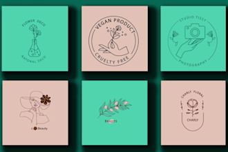 design a feminine floral botanical hand drawn minimalist boho logo in 12 hours