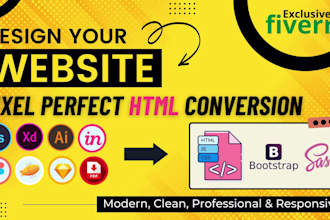 convert figma to html, psd to html, xd to html css bootstrap responsive design