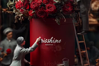 make ai miniature video, ai miniature flower, product photography, ai animation