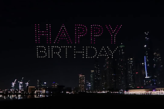 do 3d drone light show for birthday wishes birthday message happy birthday video