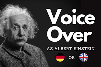 record a voice over as albert einstein
