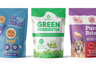 do pet food packaging, product pouches and label design