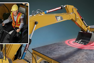 create 3d industrial animation heavy equipment and excavator operation process