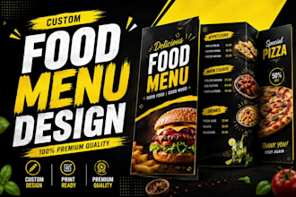 design restaurant and cafe menus for print and digital use