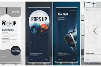 roll up, trade show or retractable banner for business or event