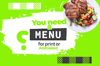 design an animated menu for your restaurant or café