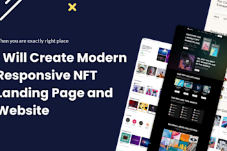 create modern responsive nft landing page and nft website