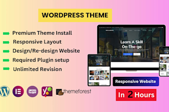 install wordpress theme and demo import in 2 hours