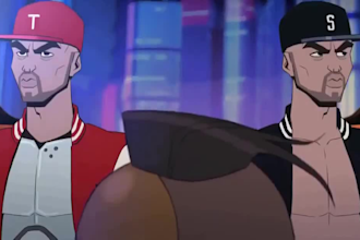 2d music video, 2d animated music video, 2d animation, japanese anime style
