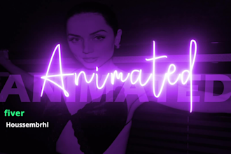 design animated neon typography kit videos intro