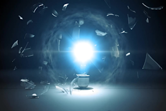 create a light bulb explosion neon logo reveal animation