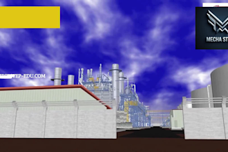 create 3d industrial oil and gas plant walkthrough and refinery animation video