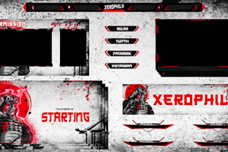 craft animated kick and twitch overlay, custom logo, emotes, panels and alerts