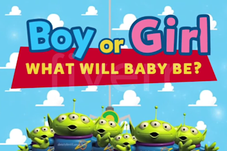 make a gender reveal video using toy story