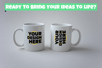 create professional and realistic mug and cup mockup designs