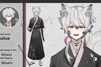 do cute live2d vtuber model 2d vtuber rigging 2d vtuber model anime style