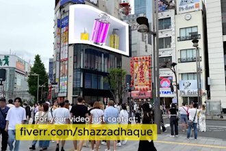 make anamorphic 3d animation video for your led billboards