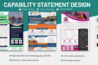 design a government capability statement and business flyer design