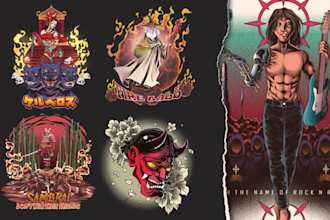 create custom vintage illustration for t shirt design