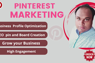 create,optimize, pins, boards and professional pinterest marketing manage