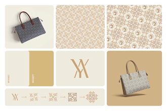 design a luxury seamless monogram pattern system for branding and textile