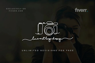 design 3 minimalist continuous hand drawn line art logo