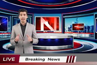design a breaking news video with ai spokesperson