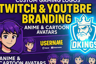 design twitch profile picture or banner for you