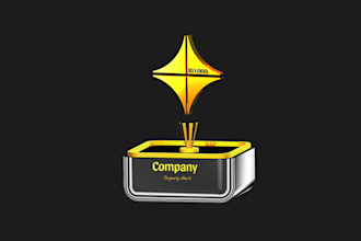 build 3d gold themed logo presentation showcased in a gemstone holder