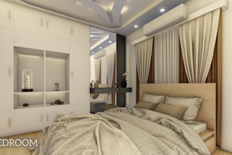 design modern 3d interior for bedroom, kitchen, office and bathroom