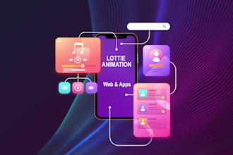 create lottie json animation for website and mobile app