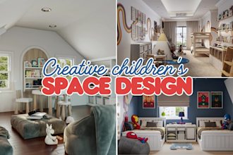 design creative kids playroom, bedroom, classroom and playground
