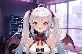 draw cute 2d vtuber model, 2d vtuber rigging, 3d vtuber anime model for stream