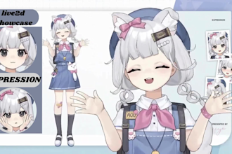 draw anime 2d vtuber model, live2d rigging , vtuber rigging, vtuber outfit