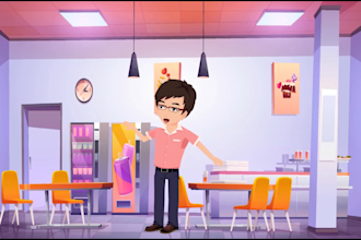 create 2d animated explainer video or 2d animation commercial video