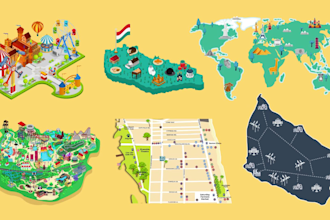create event, festival, location, tourist map infographic or vector illustration