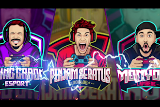 design youtube, twitch, gaming, mascot and avatar logo