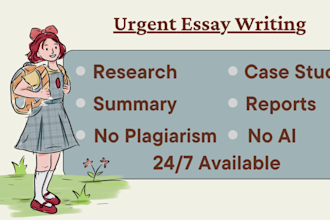 do urgent essay writing, case study, report, summary, apa, mla