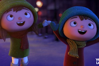 make cute kids merry christmas video with your logo