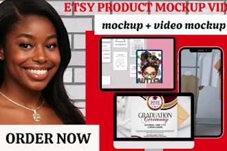 custom etsy digital products, mockups, video mockups, listing images, thumbnails